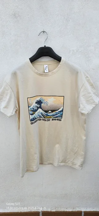 Camiseta SOL'S Gran Ola de Kanagawa Beige