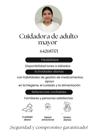 cuidadora de adultos mayores