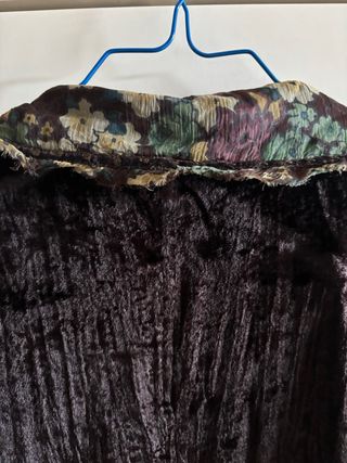 Americana Darby terciopelo marrón floral M