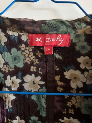 Americana Darby terciopelo marrón floral M