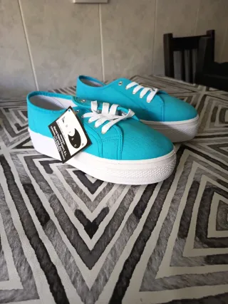 Zapatillas Mujer Talla X Azul Turquesa
