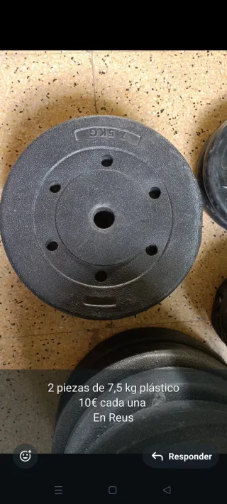 2 discos 7,5 kg plástico