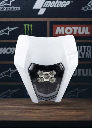 Careta Faro Moto LED Universal Blanca
