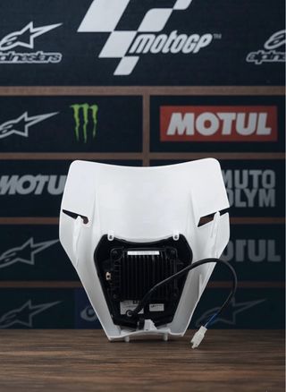 Careta Faro Moto LED Universal Blanca