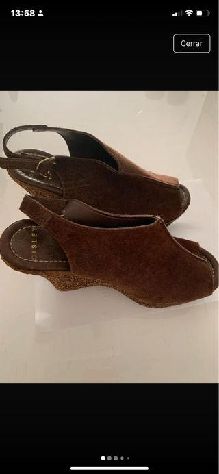 Sandalias Sisley Ante y Esparto Marrones