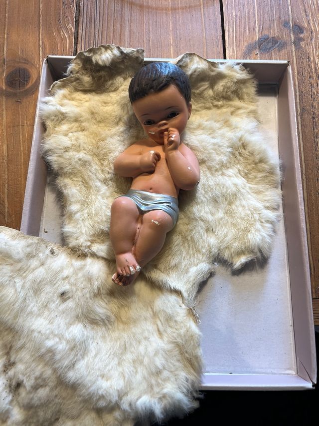 Niño Jesús antiguo con ojos de Cristal años 70