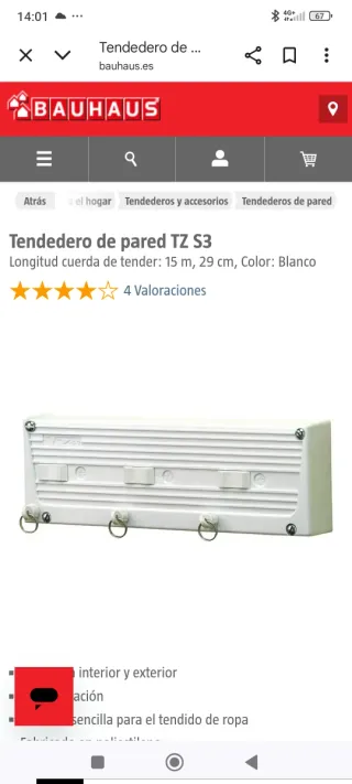 Tendedero de pared extensible TZ S3