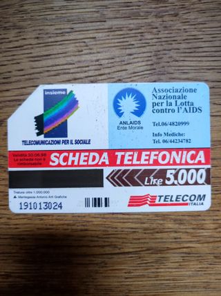 Scheda telefonica "Lotta contro l'Aids"