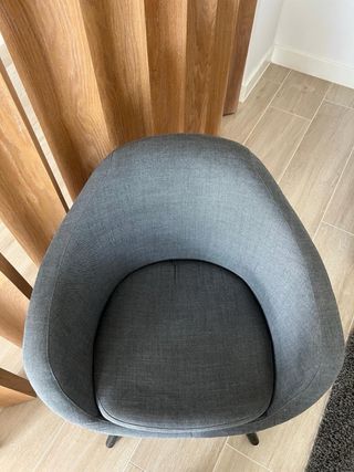 Sillón Gris de un cuerpo Tapizado