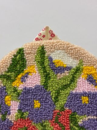 Decoración pared círculo flores silvestres