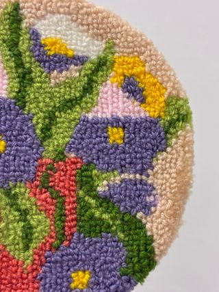 Decoración pared círculo flores silvestres