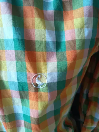 Camisa El Ganso cuadros verde y naranja