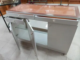 Mostrador expositor madera y cristal