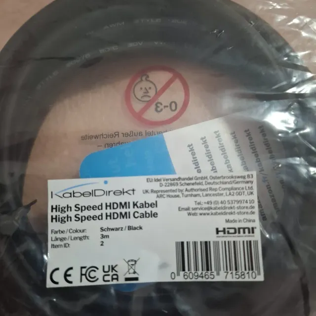 Cavo HDMI KabelDirekt High Speed 3m