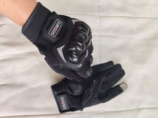 Guantes de moto SUOMY negros y plateados