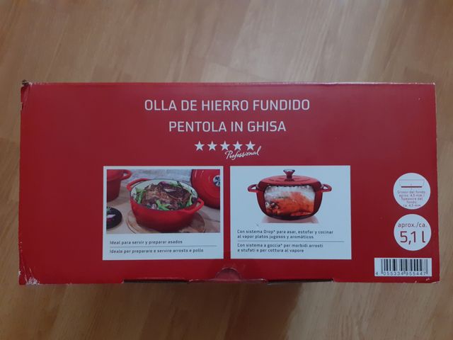 Olla hierro fundido 5'1l todo tipo cocinas + horno