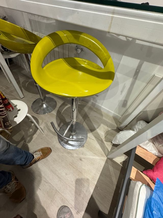 Mesa alta cocina cristal y metal