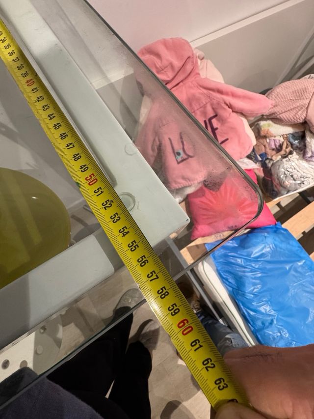 Mesa alta cocina cristal y metal