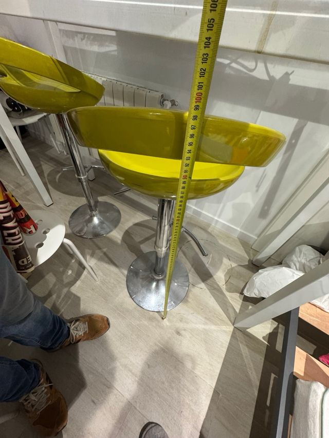 Mesa alta cocina cristal y metal