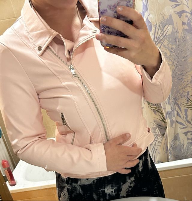 Elegante chaqueta rosa