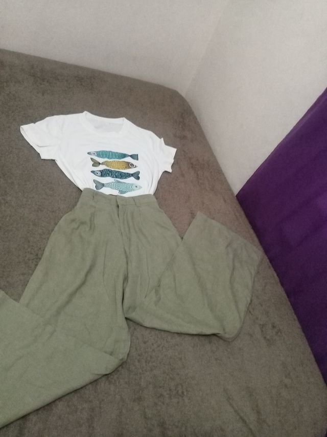 Lote Ropa Mujer Camiseta Peces y Pantalón