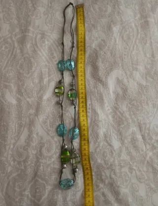Colgante Vintage Cuentas Azules y Verdes