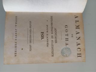 Libro antiguo. Almanach de Gotha 1859
