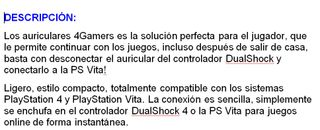AURICULARES 4GAMERS PARA JUEGOS ONLINE. NUEVO.