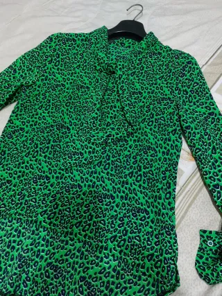 Camicia fantasia leopardata verde