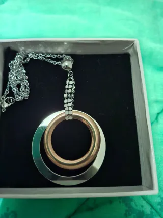 Set collana e orecchini, colore oro e argento