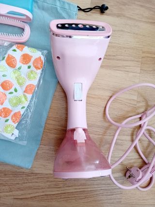 Plancha de vapor vertical rosa