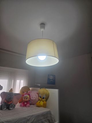 Lámpara colgante tela beige