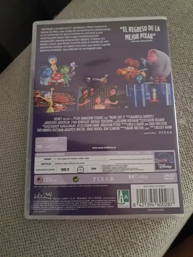 DVD Del Revés 2 (Inside Out 2)