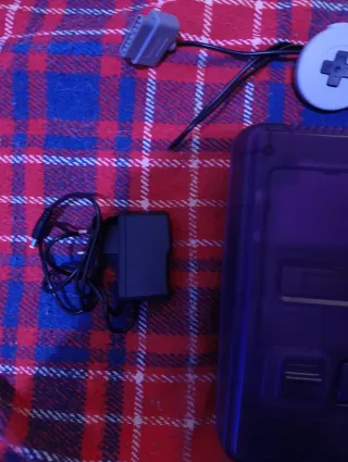 Super Nintendo Morada Carcasa Transparente