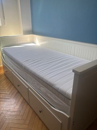 Cama nido Ikea blanca con cajones