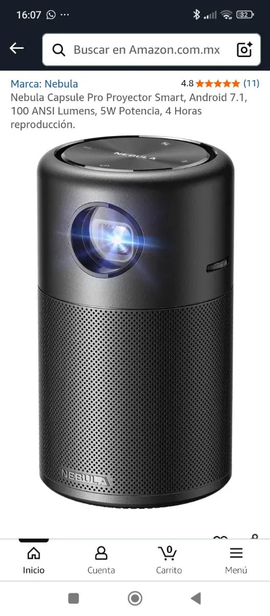 Proyector Nebula Capsule Pro Negro