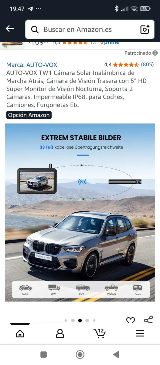 Cámara Solar Inalámbrica AUTO-VOX TW1