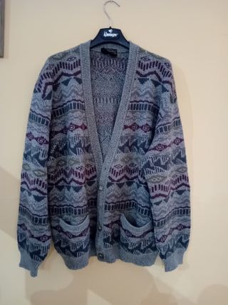 Cardigan fantasia grigio multicolor