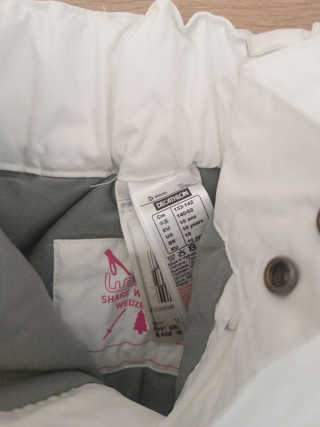 Pantalón esquí blanco usado únicamente 2 ocasiones