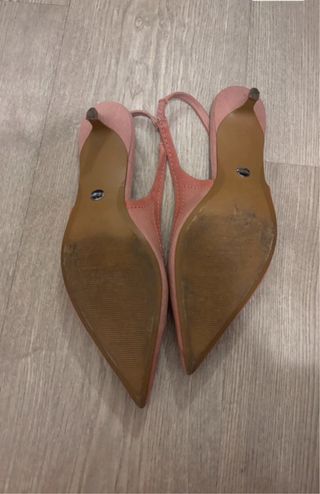 Zapatos Zara Slingback Puntiagudos Rosa Talla 37
