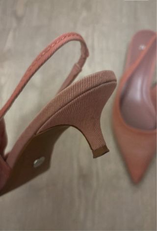 Zapatos Zara Slingback Puntiagudos Rosa Talla 37