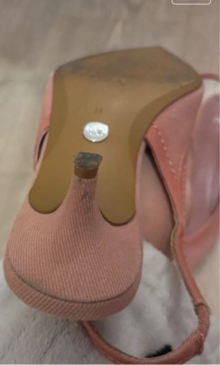 Zapatos Zara Slingback Puntiagudos Rosa Talla 37