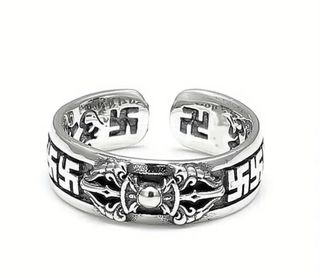 Anillo ajustable plata svastika