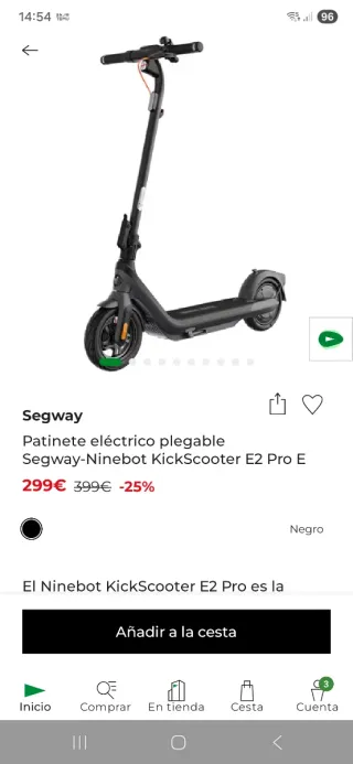 Patinete Eléctrico Segway-Ninebot E2 Pro buenisimo