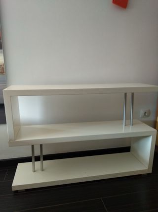 Consola blanca moderna madera y metal