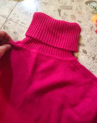 Vestido Invierno Cuello Alto Rosa Fucsia