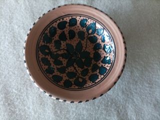 Posacenere in terracotta dipinto a mano