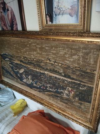 Cuadro antiguo lienzo y marco
