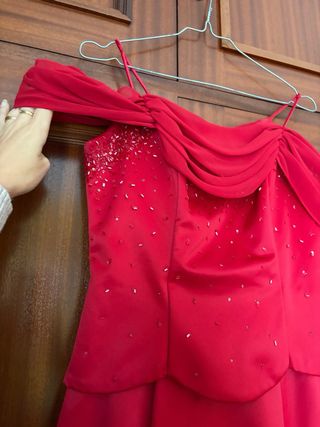Vestido fiesta rojo talla 36