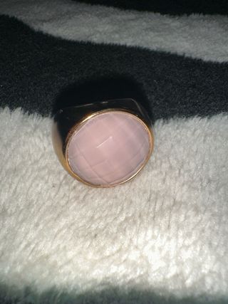 Anillo de cuarzo rosa y oro Luxenter A